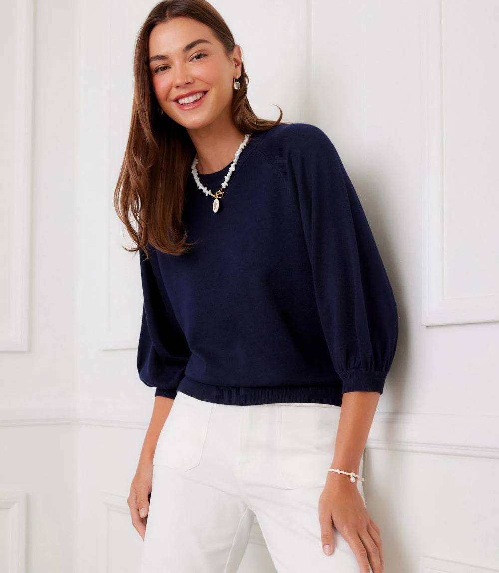 3/4 Puff Sleeve Raglan Sweater - Image 6