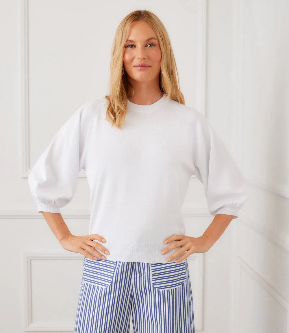 3/4 Puff Sleeve Raglan Sweater - Image 2