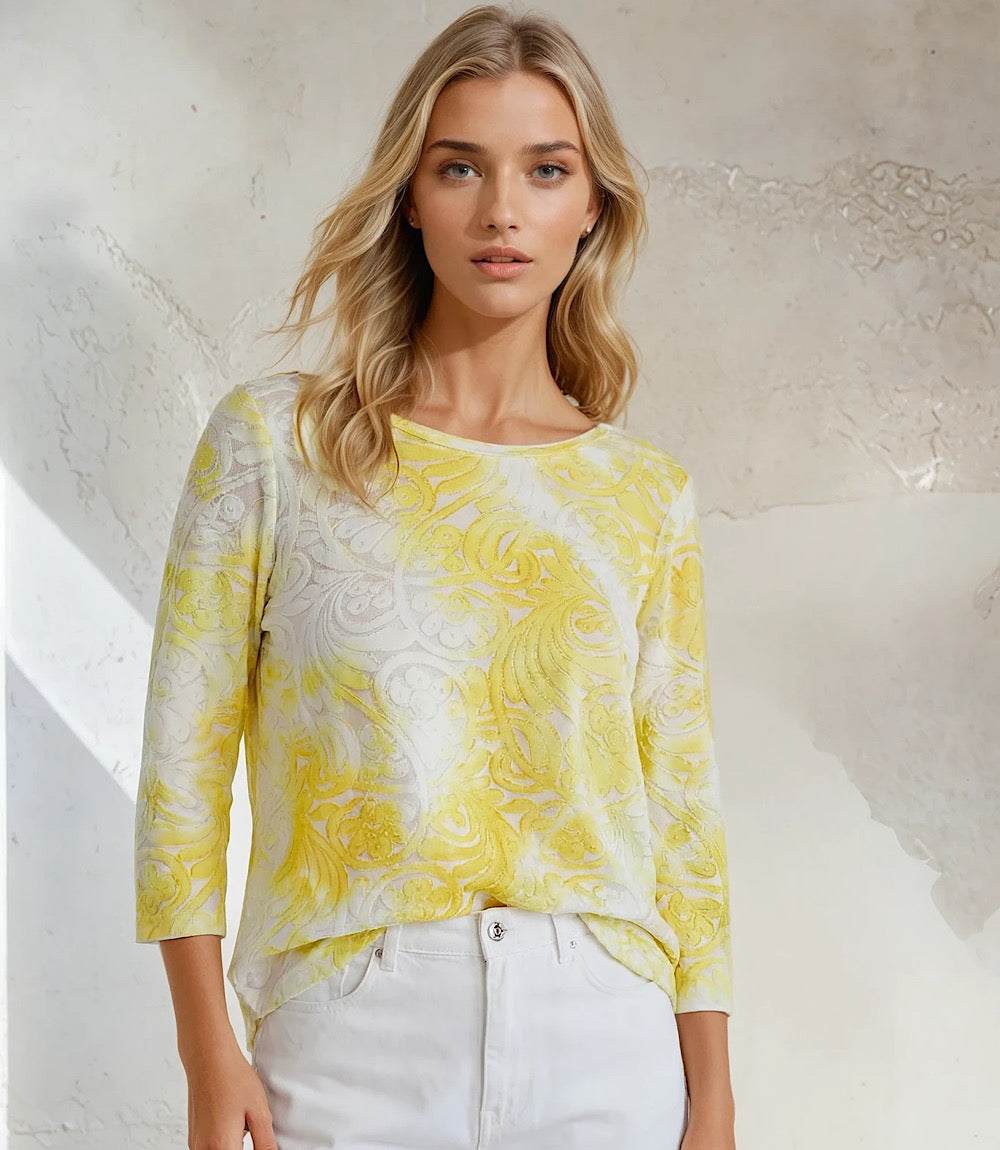 3/4 Sleeve Burnout Shirttail Top - Image 6