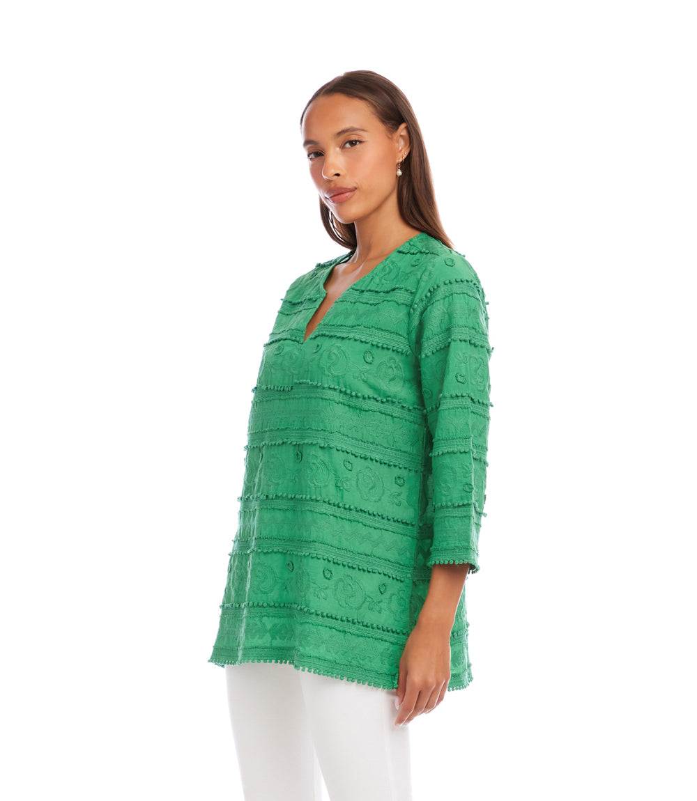 3/4 Sleeve Embroidered Tunic - Image 3