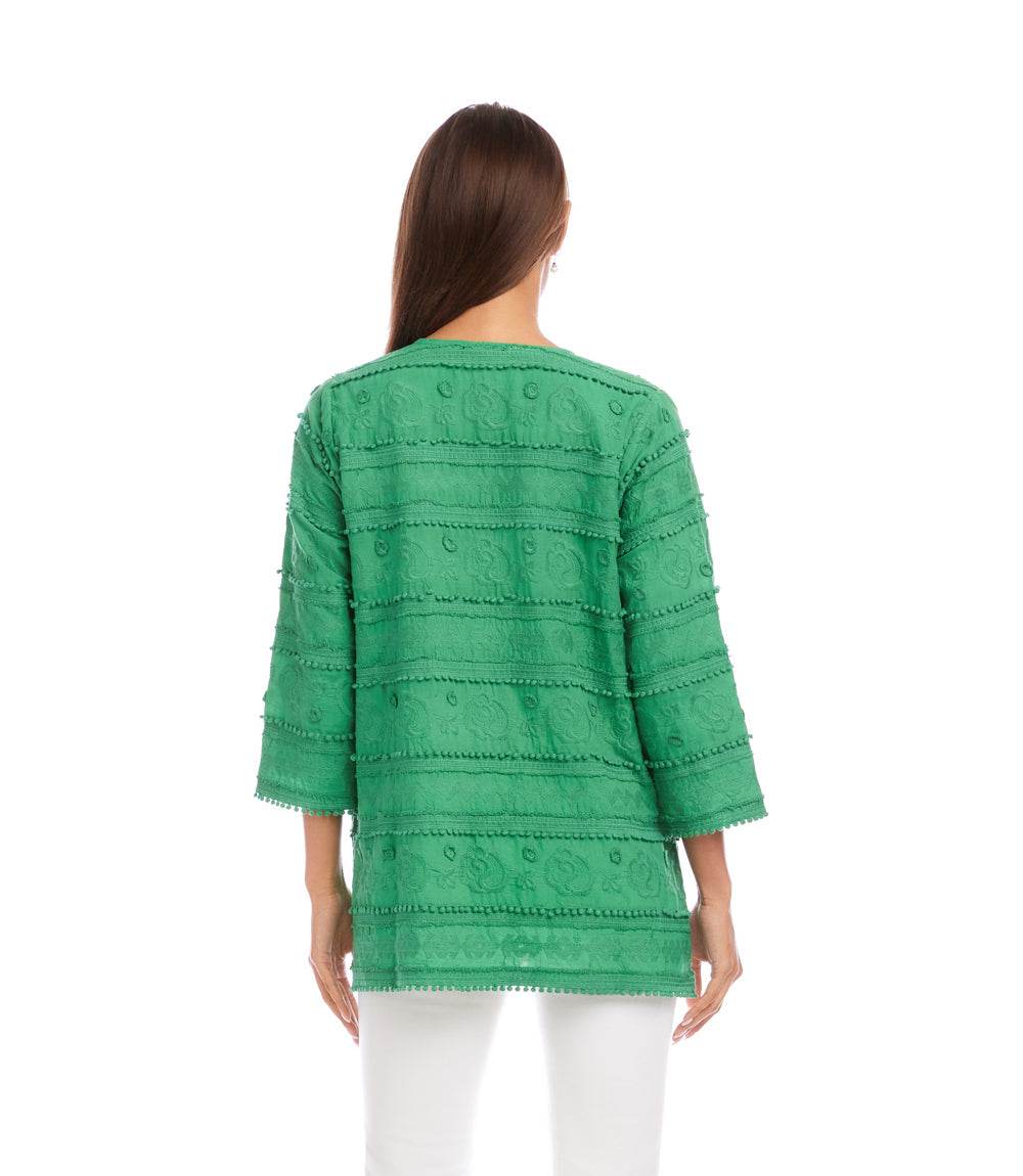 3/4 Sleeve Embroidered Tunic - Image 4