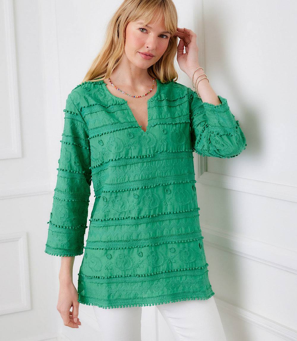 3/4 Sleeve Embroidered Tunic - Image 5