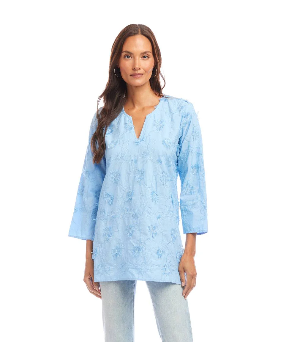3/4 Sleeve Embroidered Tunic - Image 3