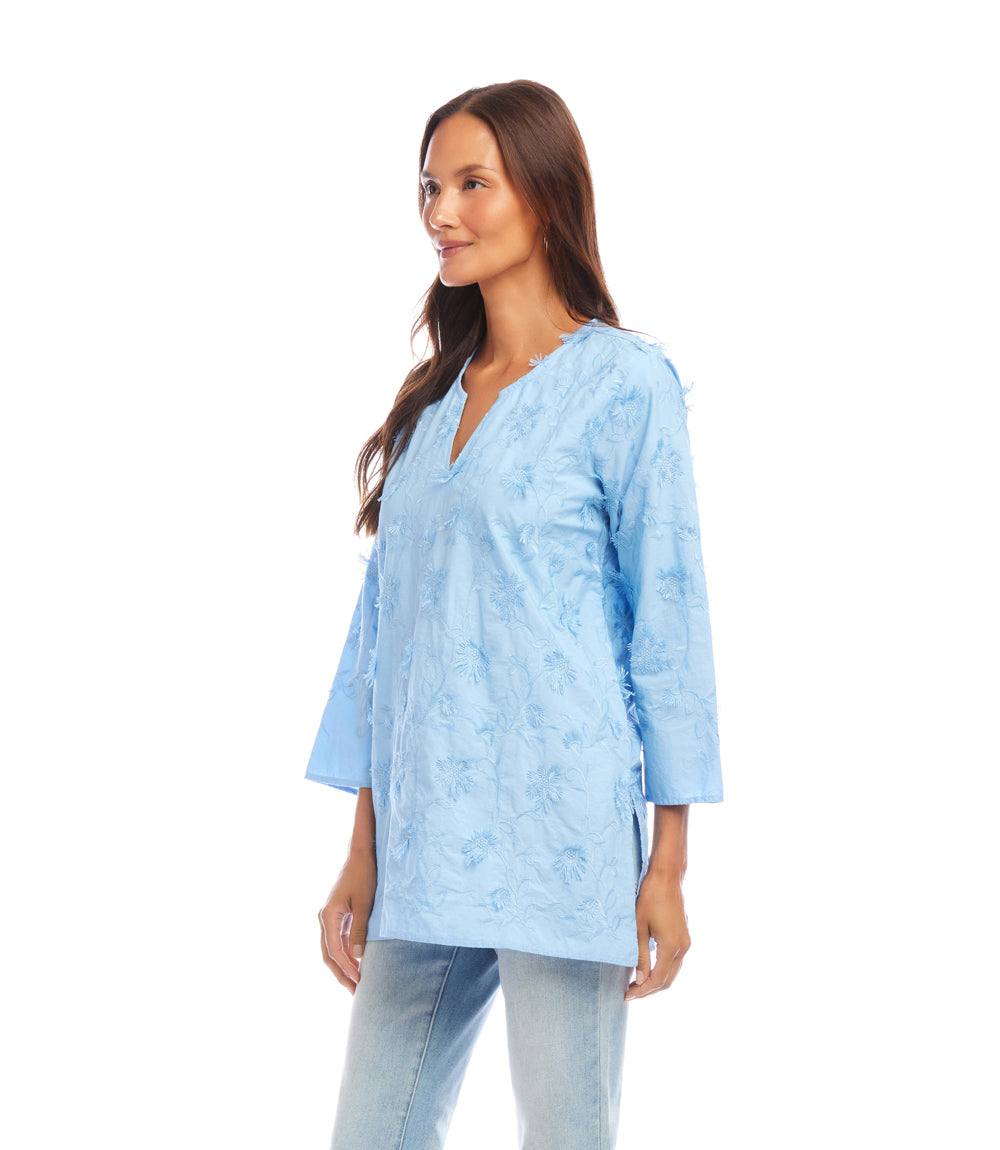 3/4 Sleeve Embroidered Tunic - Image 4