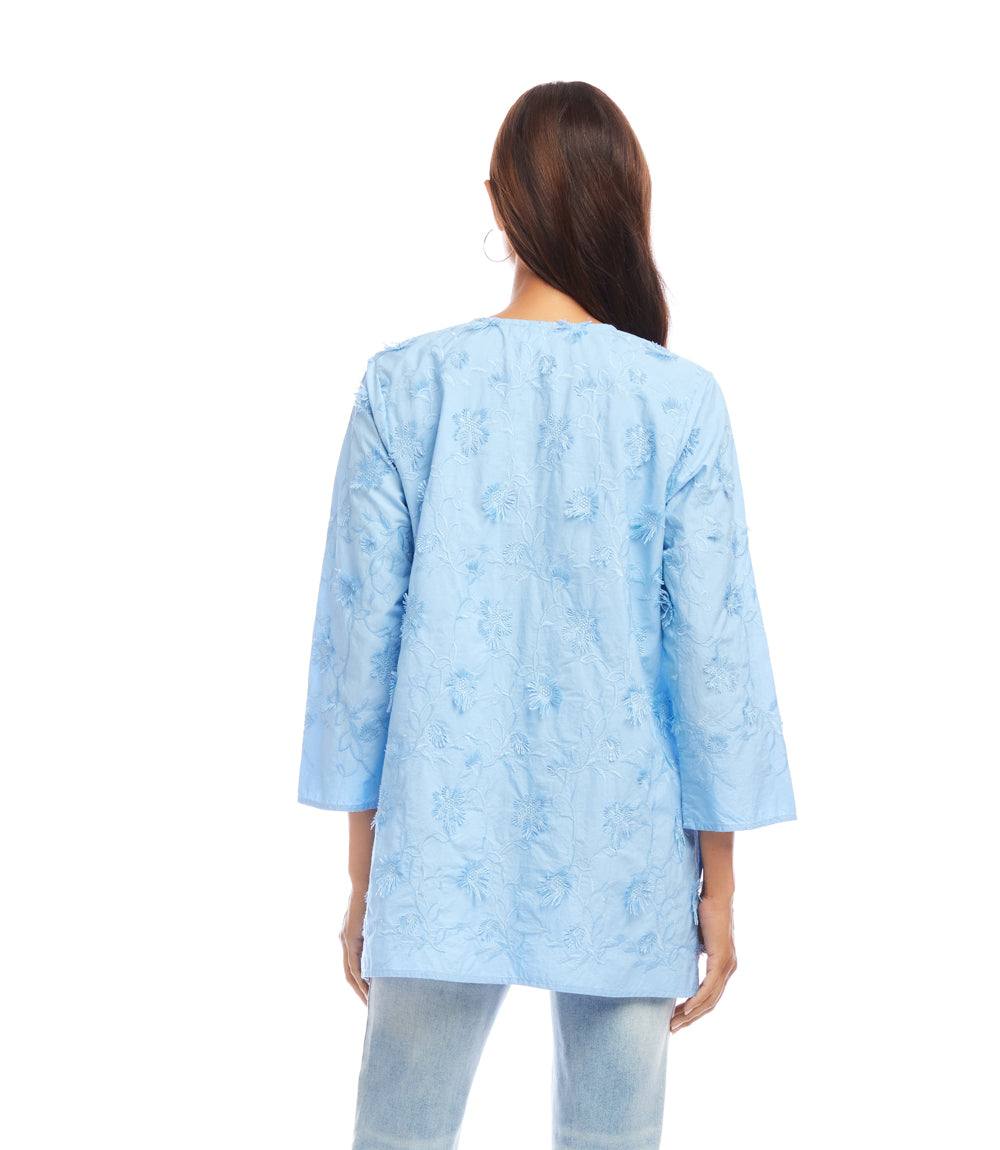 3/4 Sleeve Embroidered Tunic - Image 5