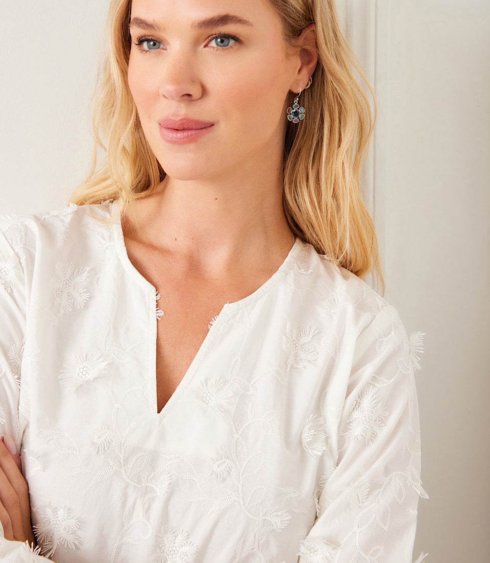3/4 Sleeve Embroidered Tunic - Image 3