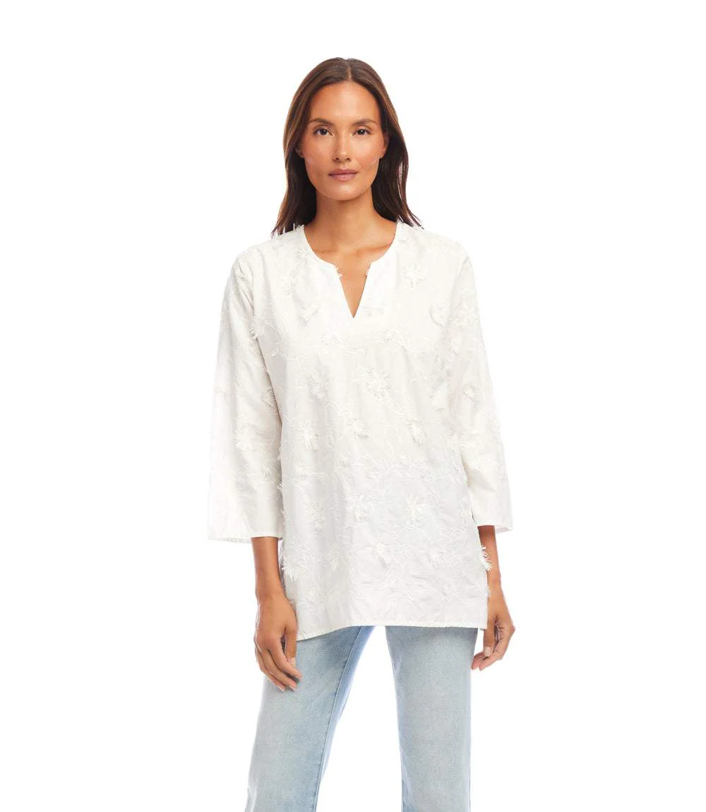 3/4 Sleeve Embroidered Tunic - Image 4
