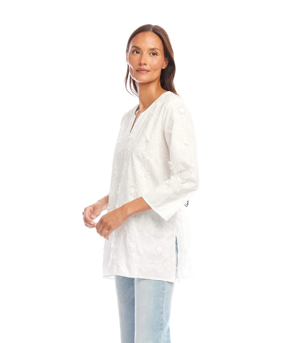 3/4 Sleeve Embroidered Tunic - Image 5