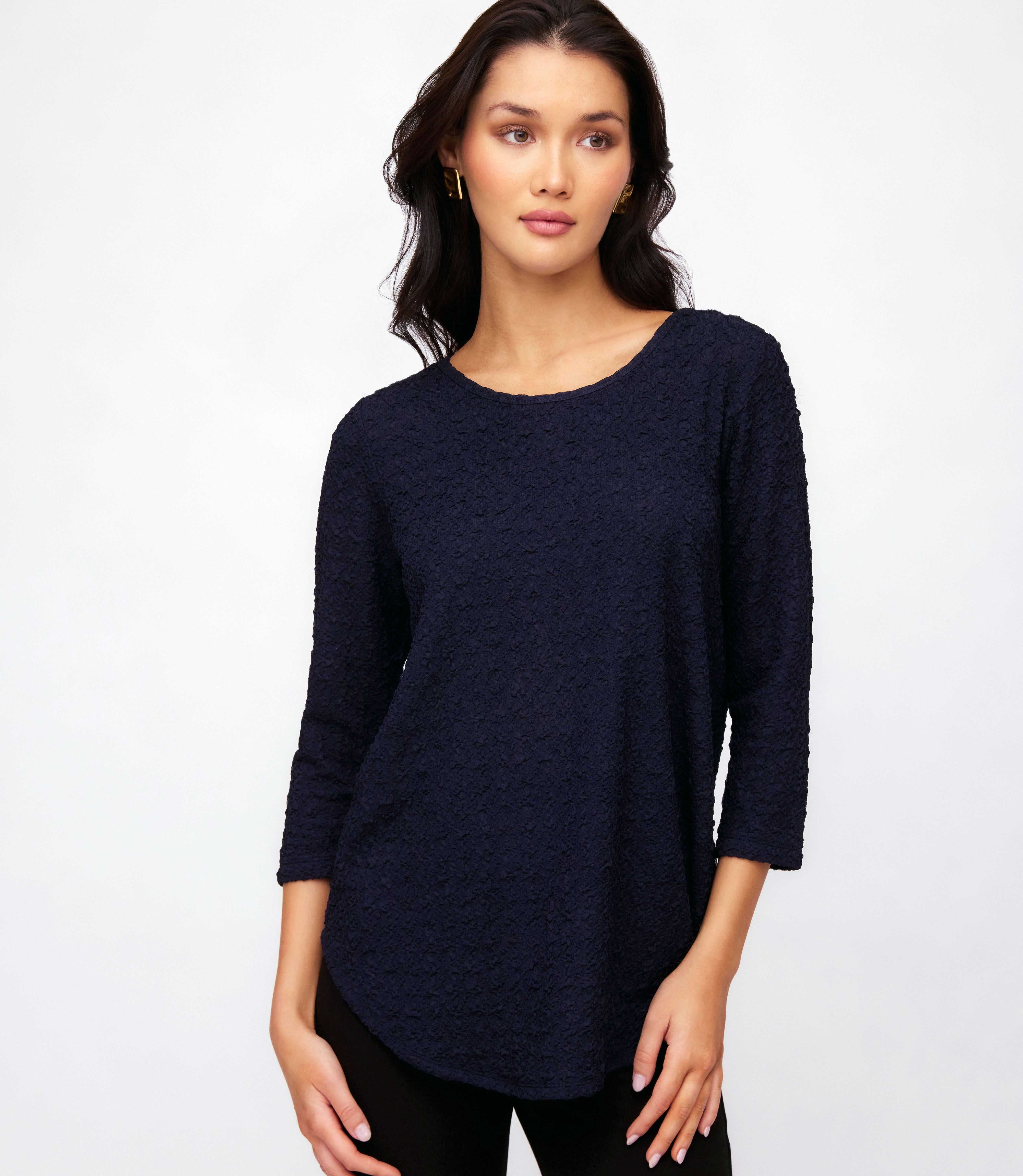 3/4 Sleeve Shirttail Top