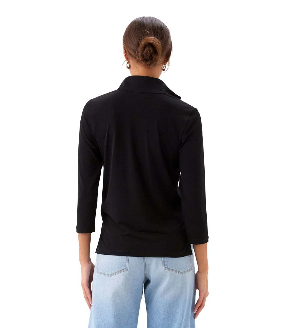 3/4 Sleeve Zip-Up Travel Jersey Top - Image 4