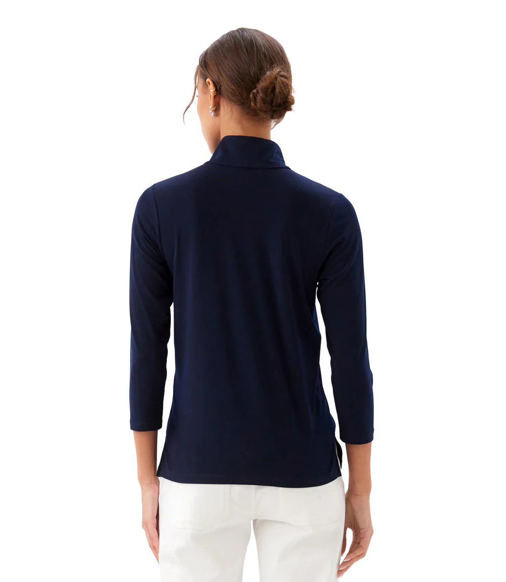 3/4 Sleeve Zip-Up Travel Jersey Top - Image 4