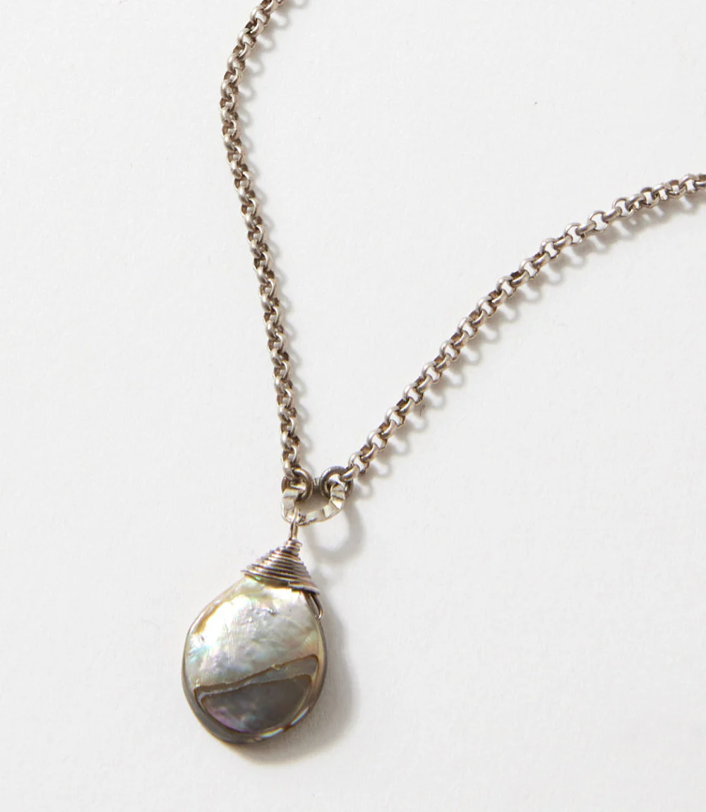 Abalone Shell Teardrop Necklace - Image 3