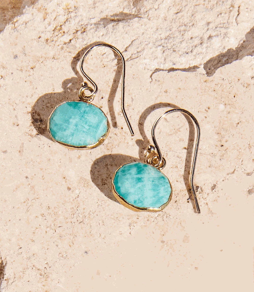 Amazonite Stone Earrings - Image 4