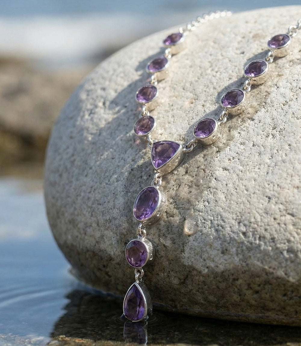 Amethyst Lariat Necklace - Image 2
