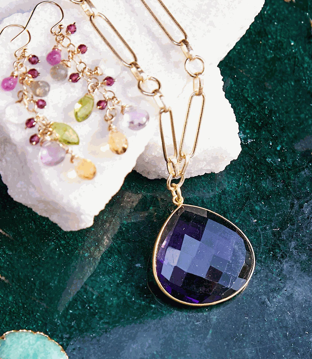 Amethyst Quartz Pendant Necklace - Image 3