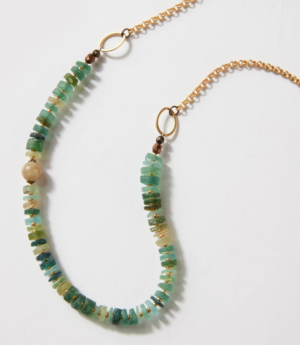 Antique Crystal And Gemstone Beaded Necklace - Image 2