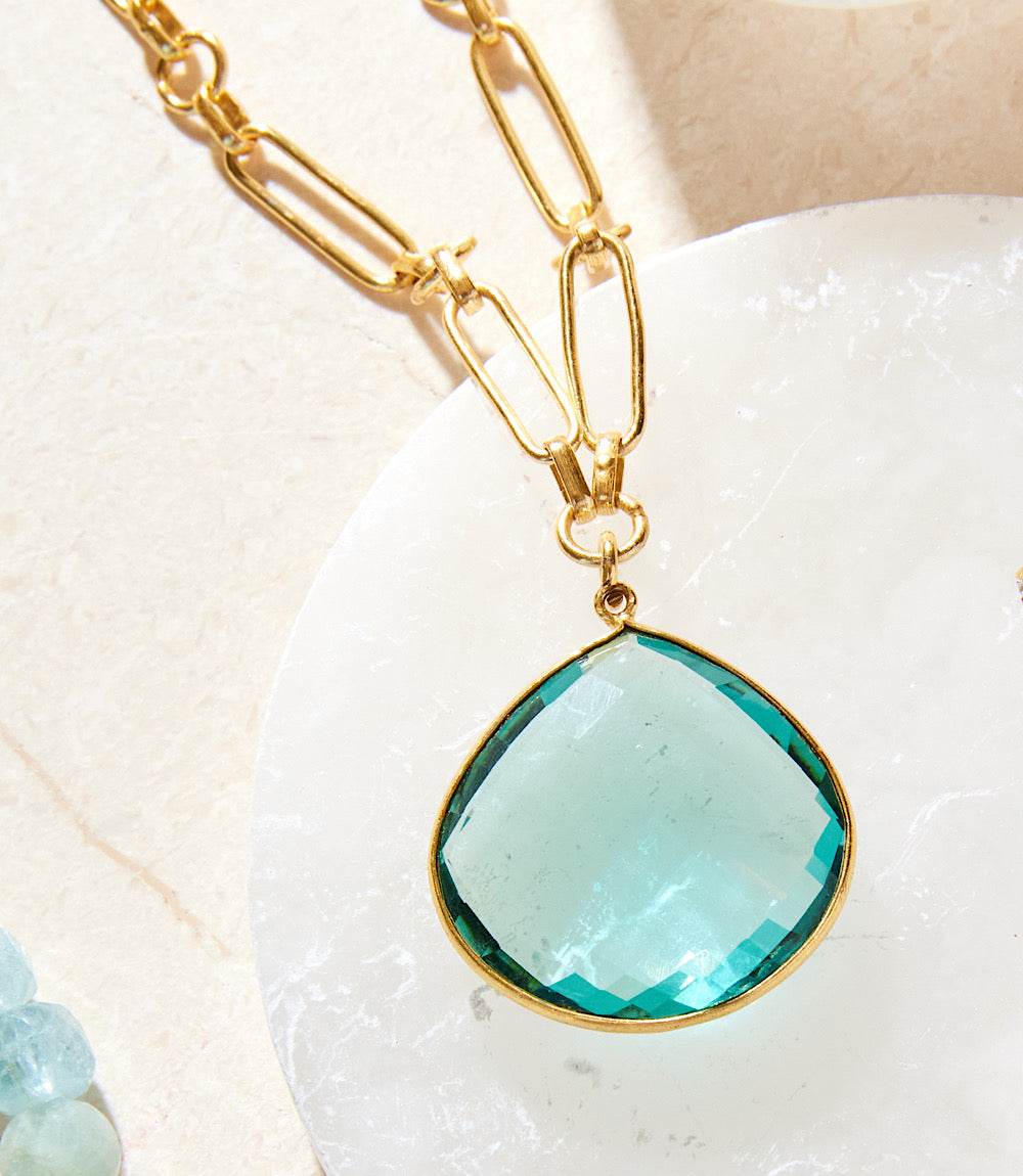 Aqua Quartz Pendant Necklace - Image 12