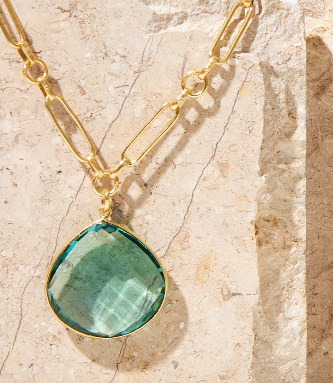 Aqua Quartz Pendant Necklace - Image 4