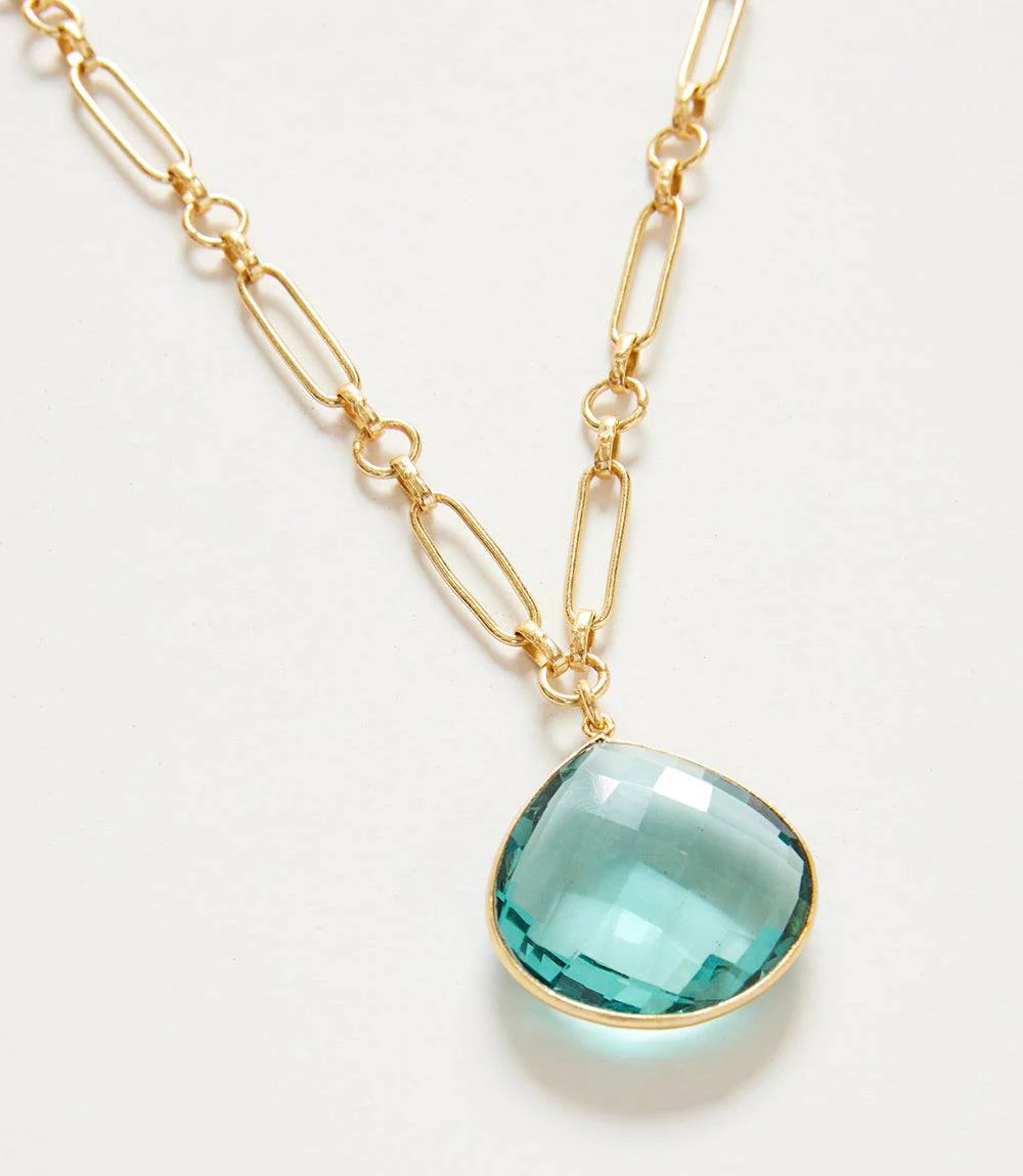 Aqua Quartz Pendant Necklace - Image 6