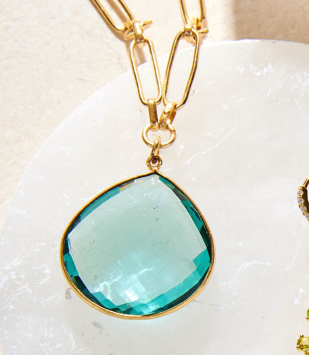 Aqua Quartz Pendant Necklace - Image 7