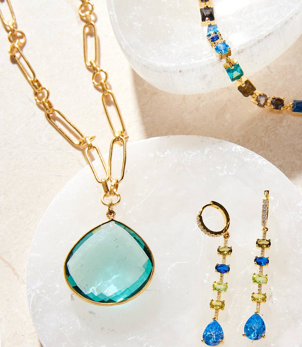 Aqua Quartz Pendant Necklace - Image 8