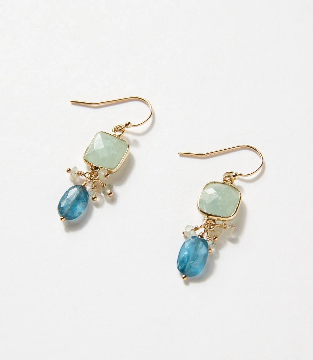 Aquamarine And Kyanite Gemstone Earrings - Image 2