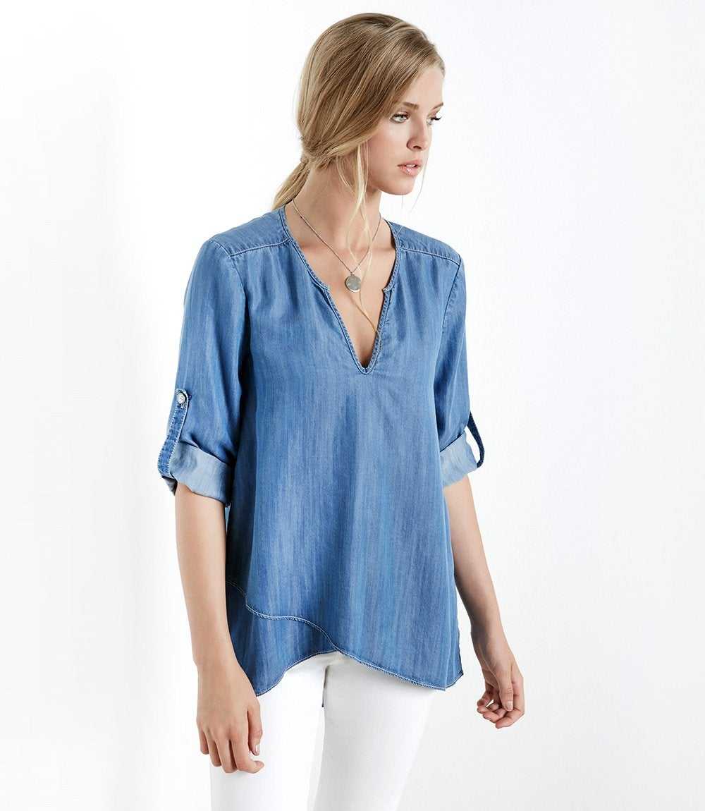 Asymmetric Hem Wrap Top - Image 3