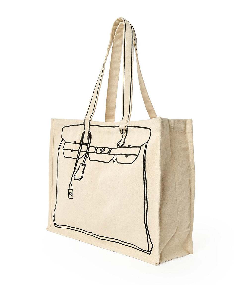 Bag Motif Cotton Canvas Tote - Image 4