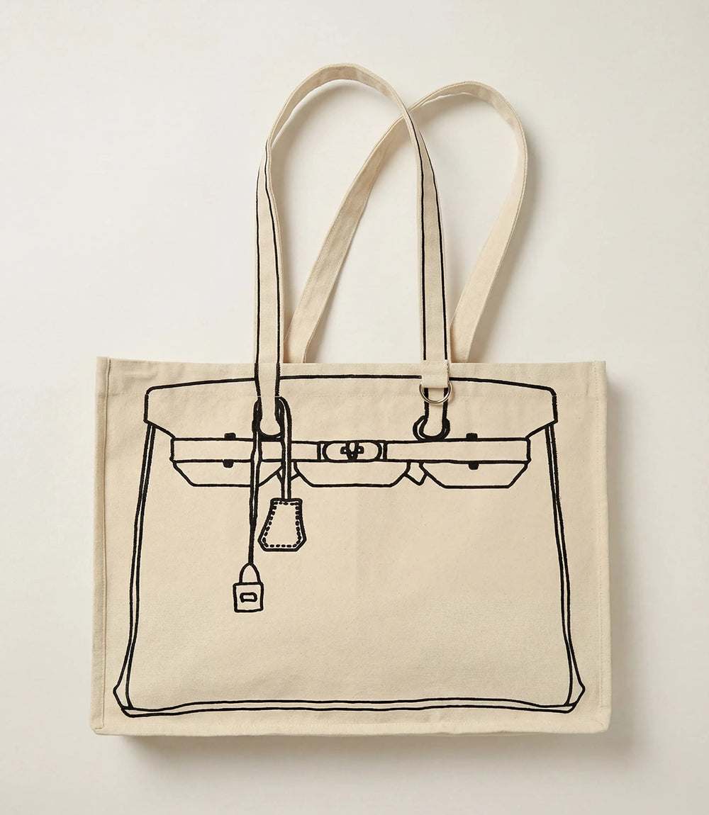 Bag Motif Cotton Canvas Tote - Image 6