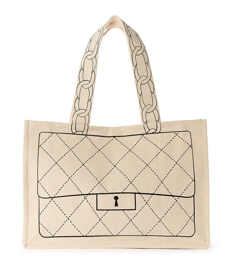 Bag Motif Cotton Canvas Tote - Image 5
