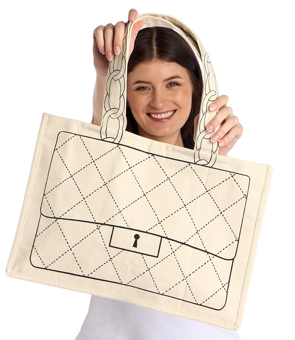 Bag Motif Cotton Canvas Tote - Image 8