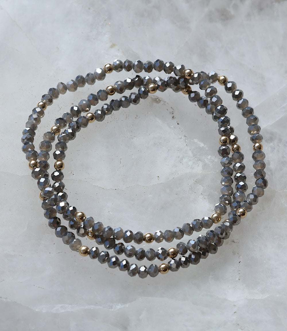 Beaded Crystal Bracelets, Set Of 3 - Image 7