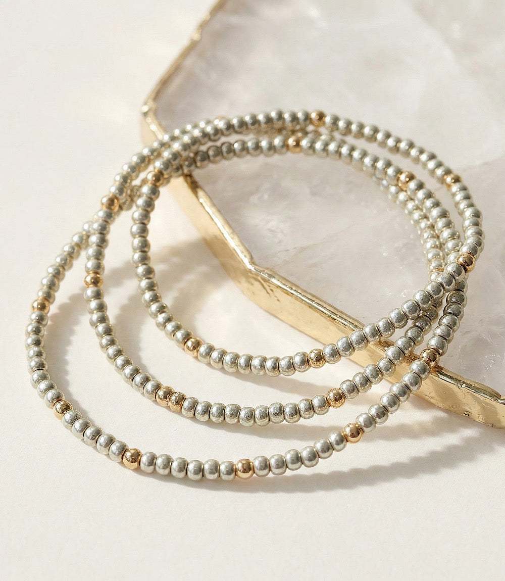 Beaded Crystal Bracelets, Set Of 3 - Image 2
