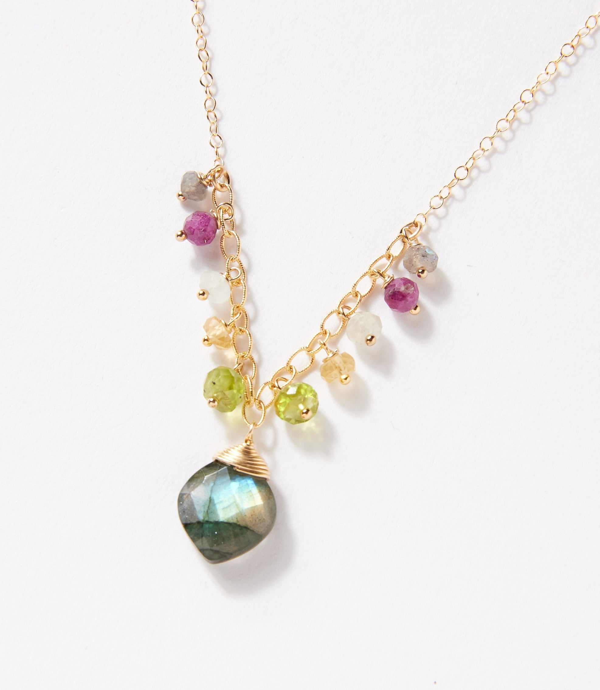 Beaded Gemstone Pendant Necklace - Image 2
