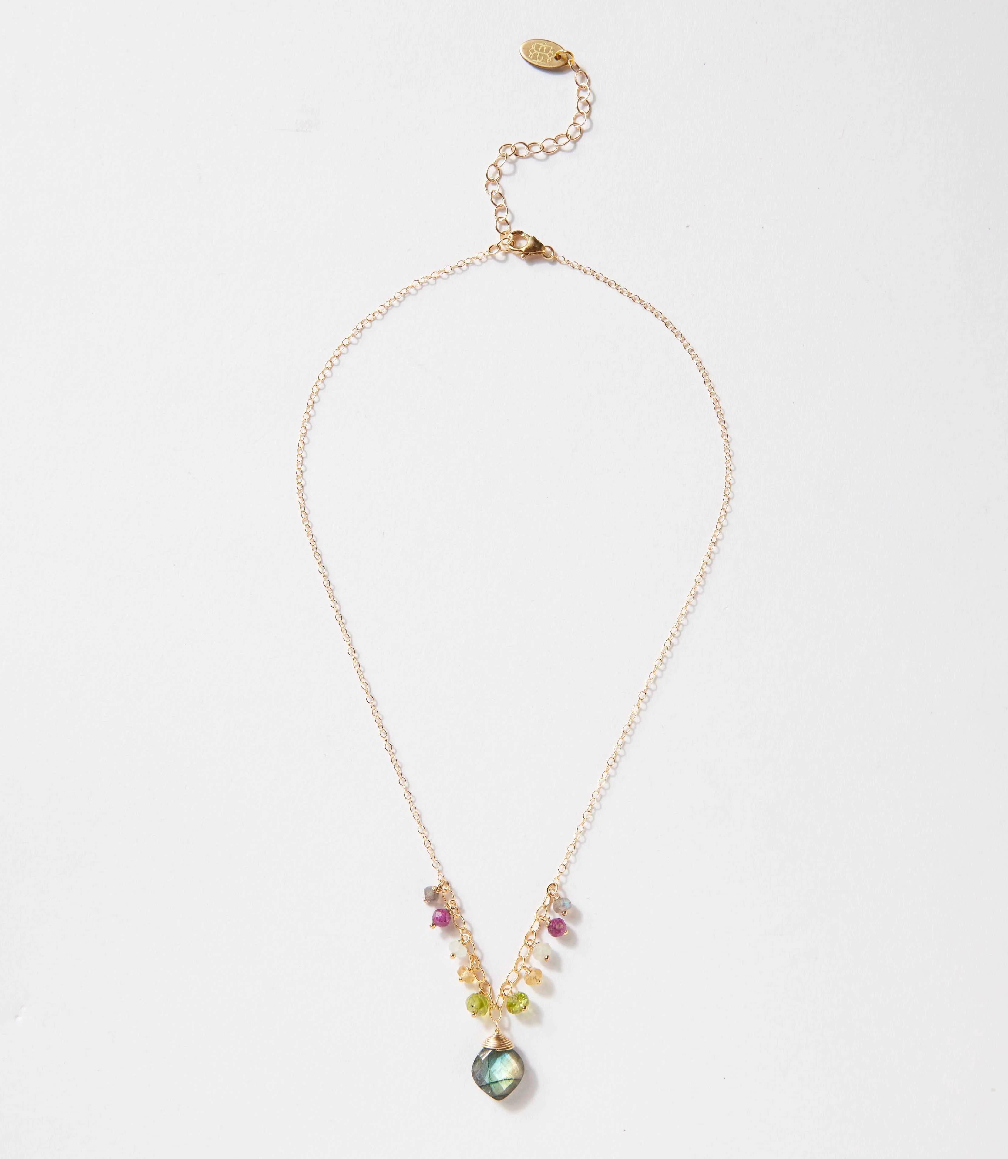 Beaded Gemstone Pendant Necklace - Image 3