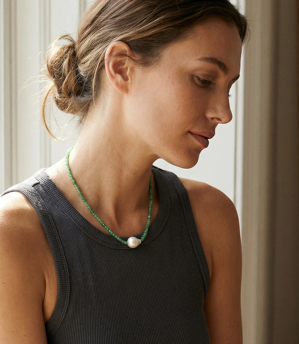 Beaded Pearl Necklace - Image 2
