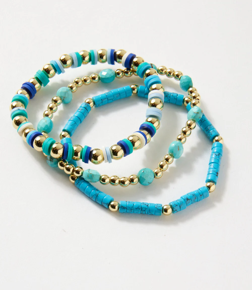 Beaded Stretch Bracelets Set Of 3 - Image 2