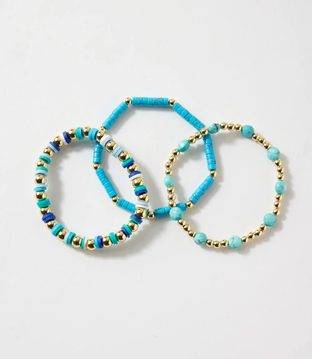 Beaded Stretch Bracelets Set Of 3 - Image 3