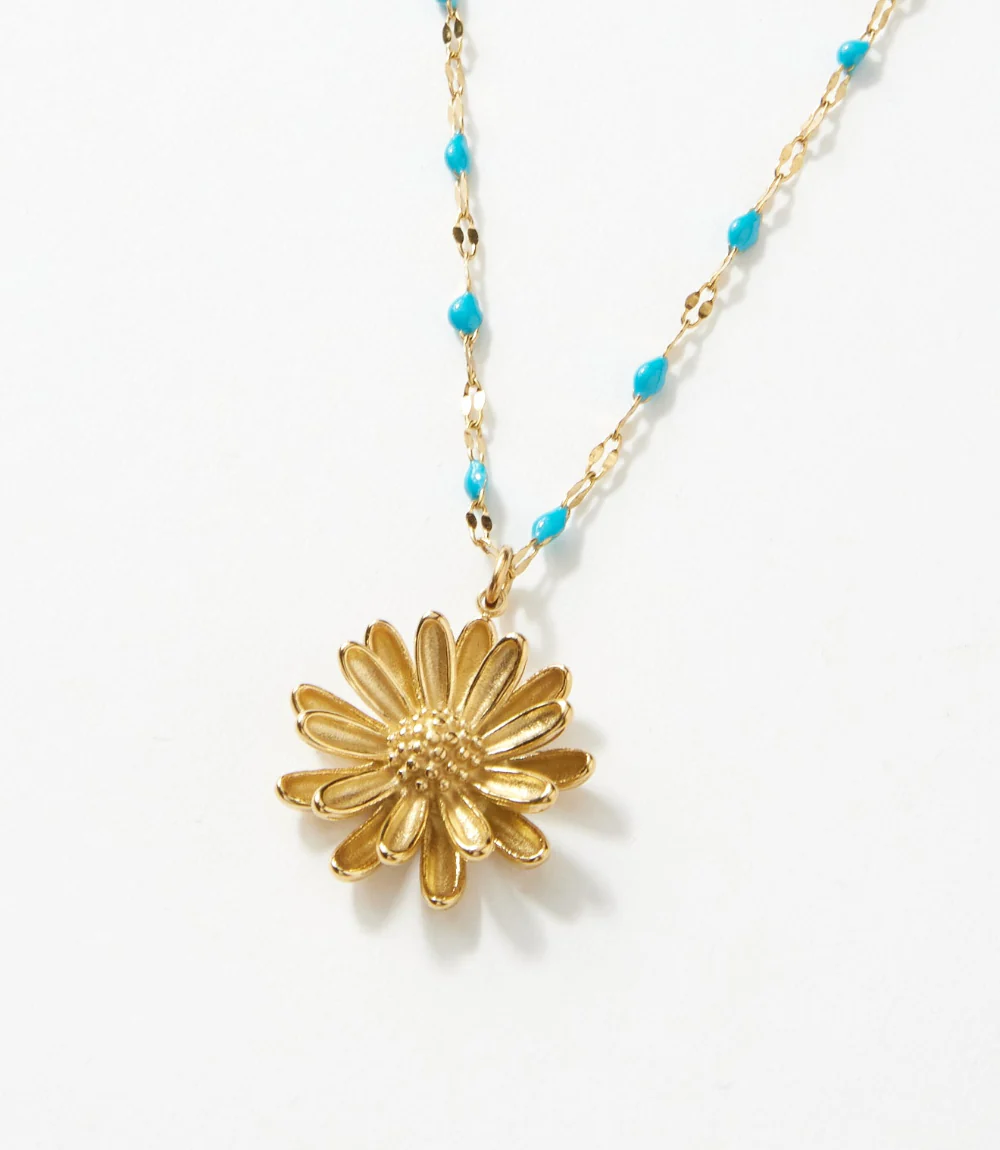 Beaded Sunflower Necklace - Image 2