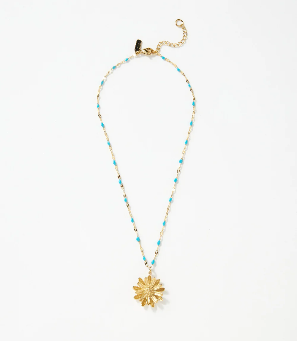 Beaded Sunflower Necklace - Image 4
