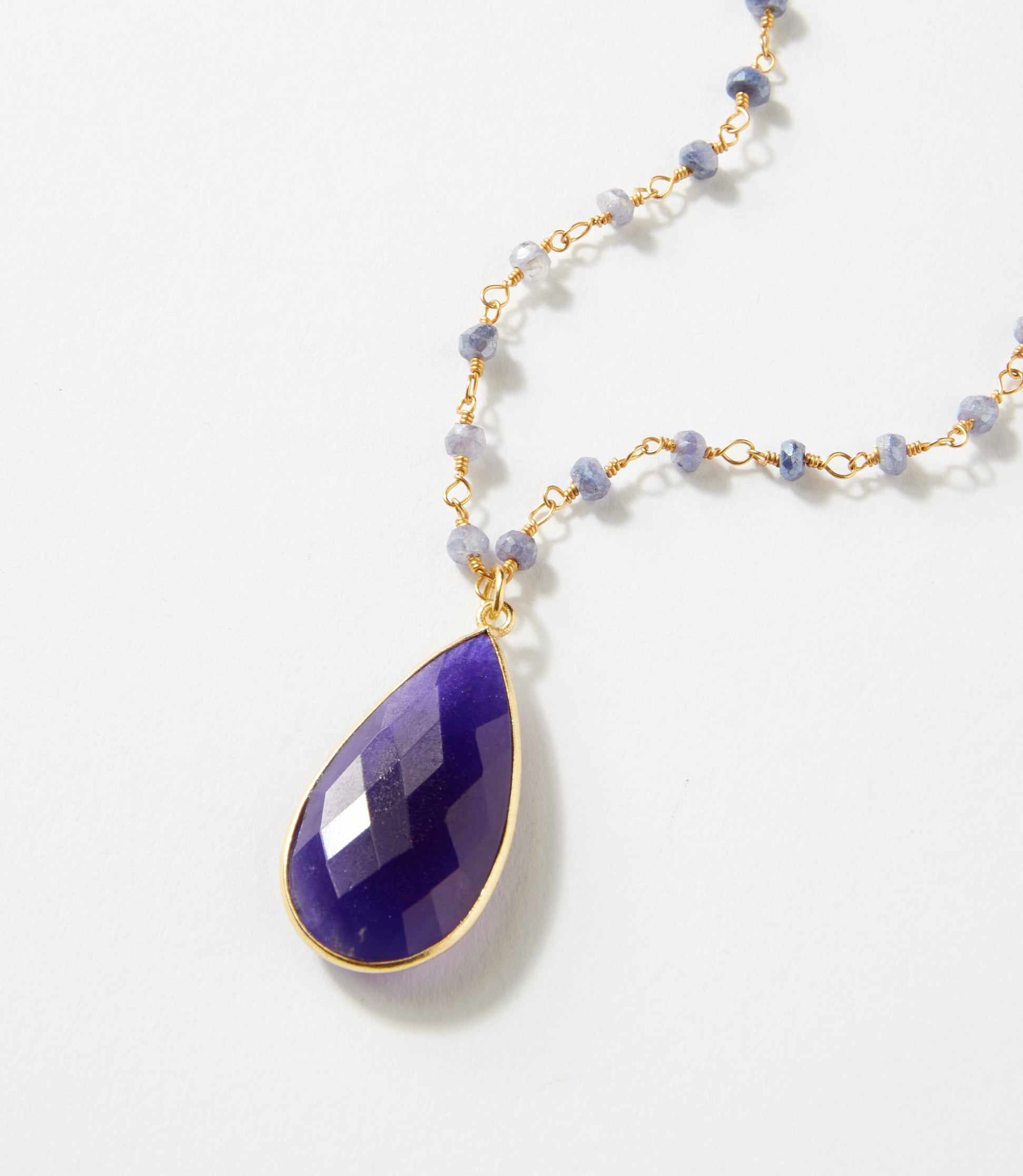 Beaded Teardrop Pendant Necklace - Image 5