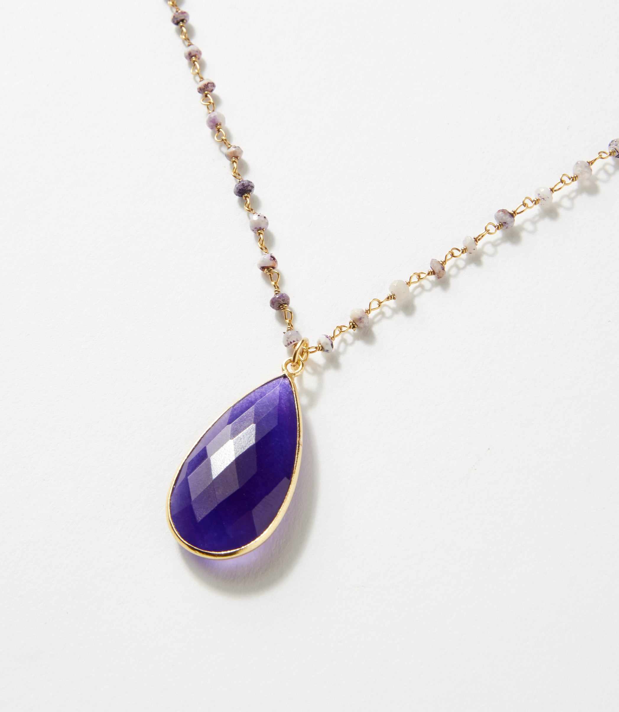 Beaded Teardrop Pendant Necklace - Image 6