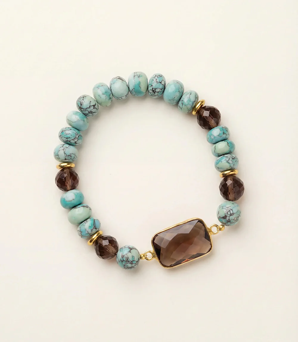 Beaded Turquoise And Gemstone Bracelet - Image 2