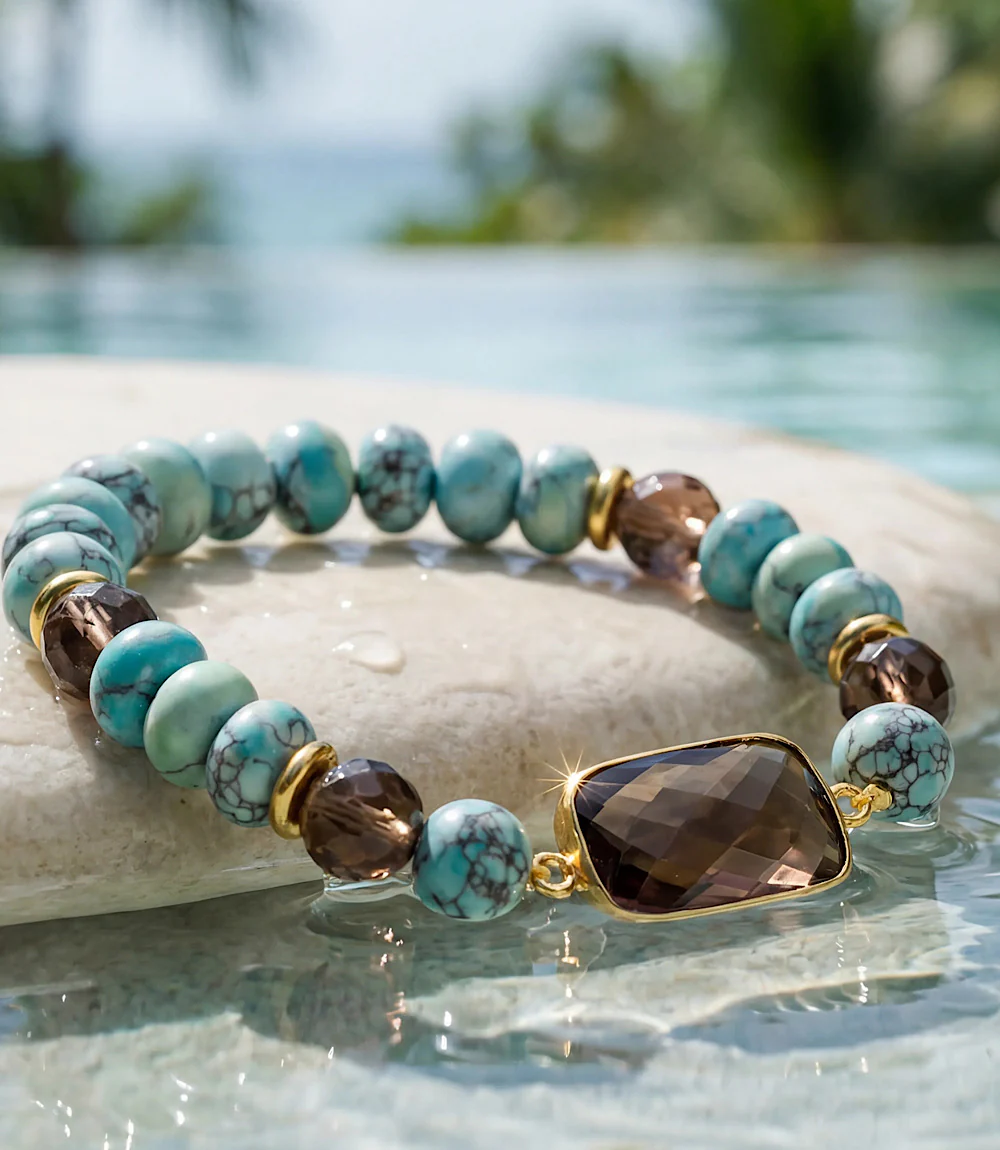 Beaded Turquoise And Gemstone Bracelet - Image 4