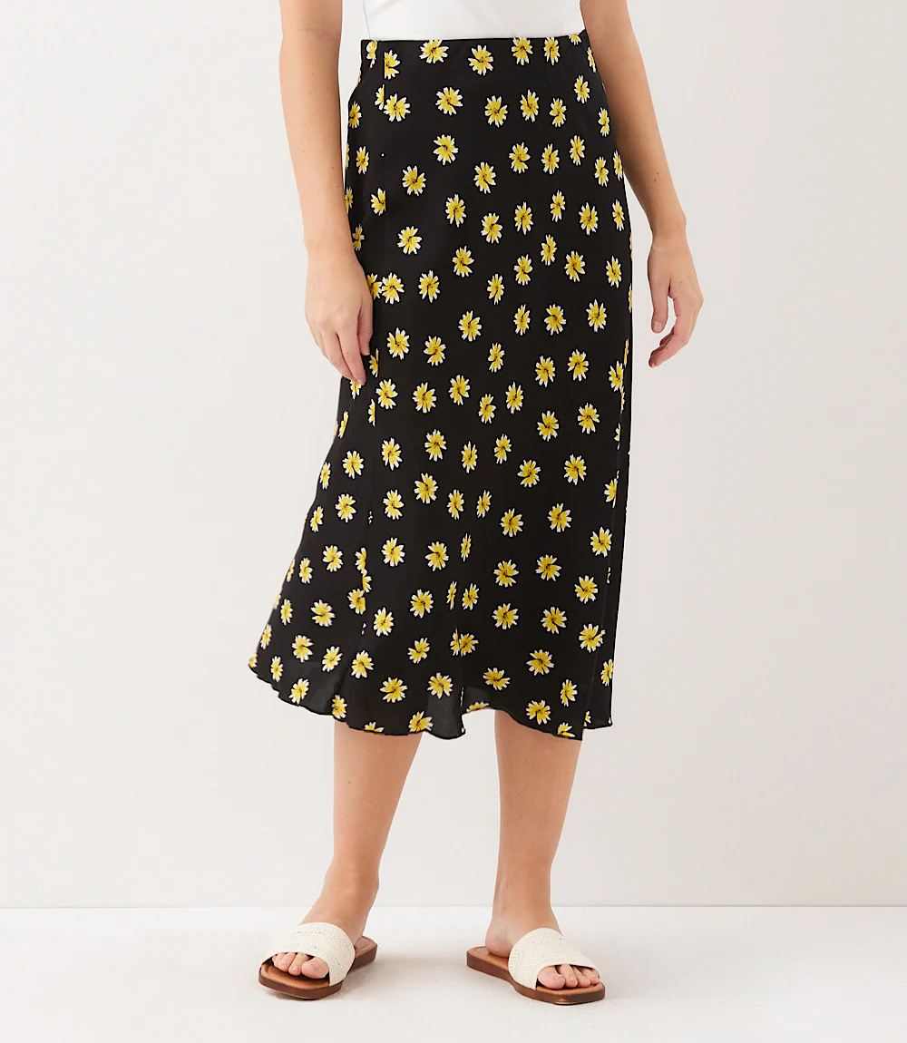 Bias Cut Midi Skirt