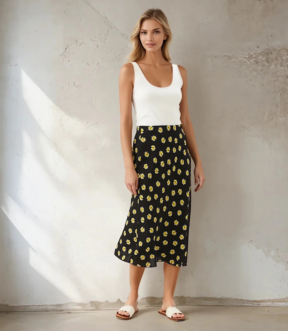 Bias Cut Midi Skirt - Image 2