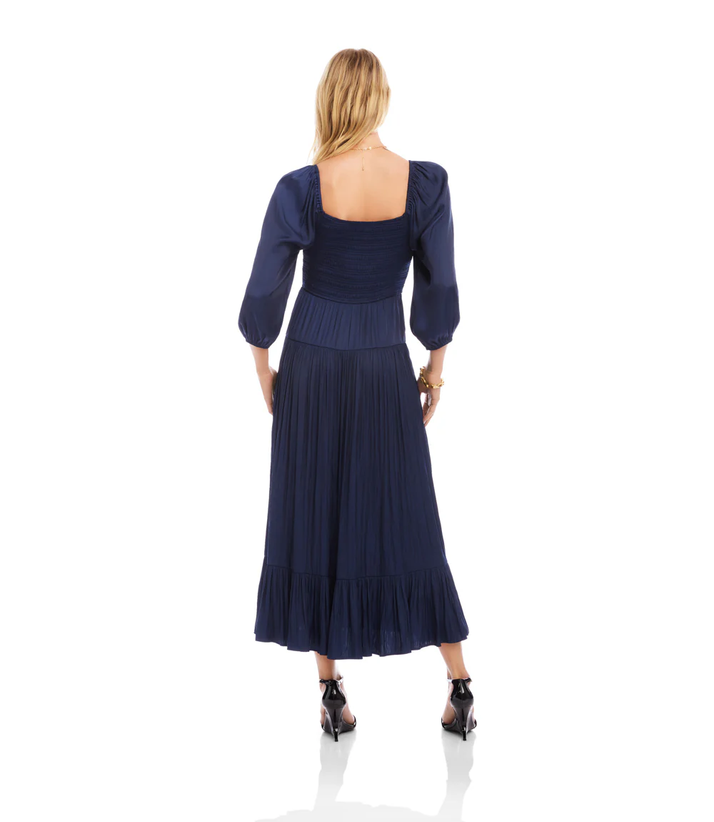 Blouson Sleeve Smocked Midi Dress - Image 6
