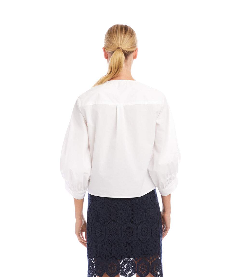 Blouson Sleeve Tie-Front Top - Image 5