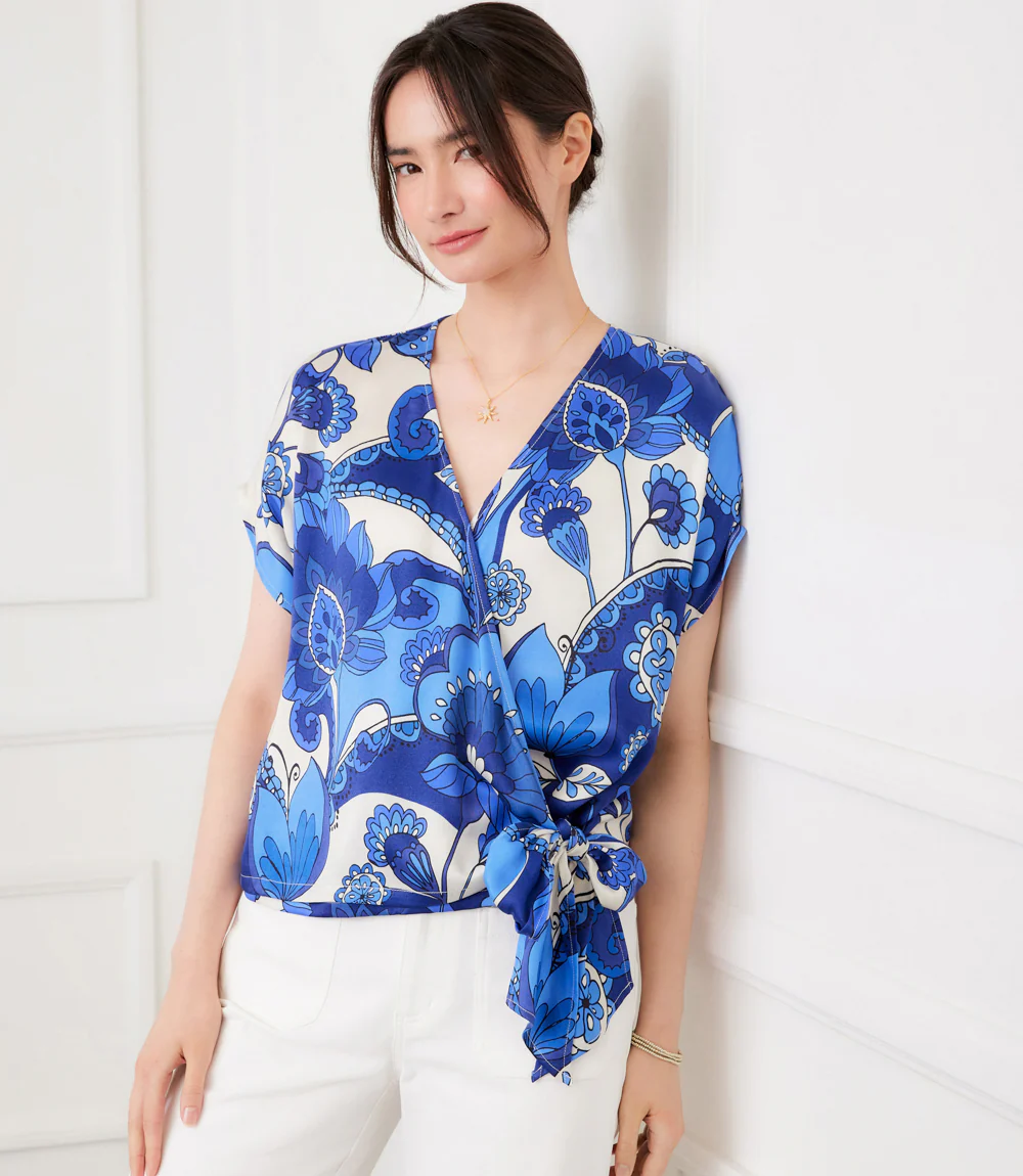 Blouson Wrap Tie Top - Image 2