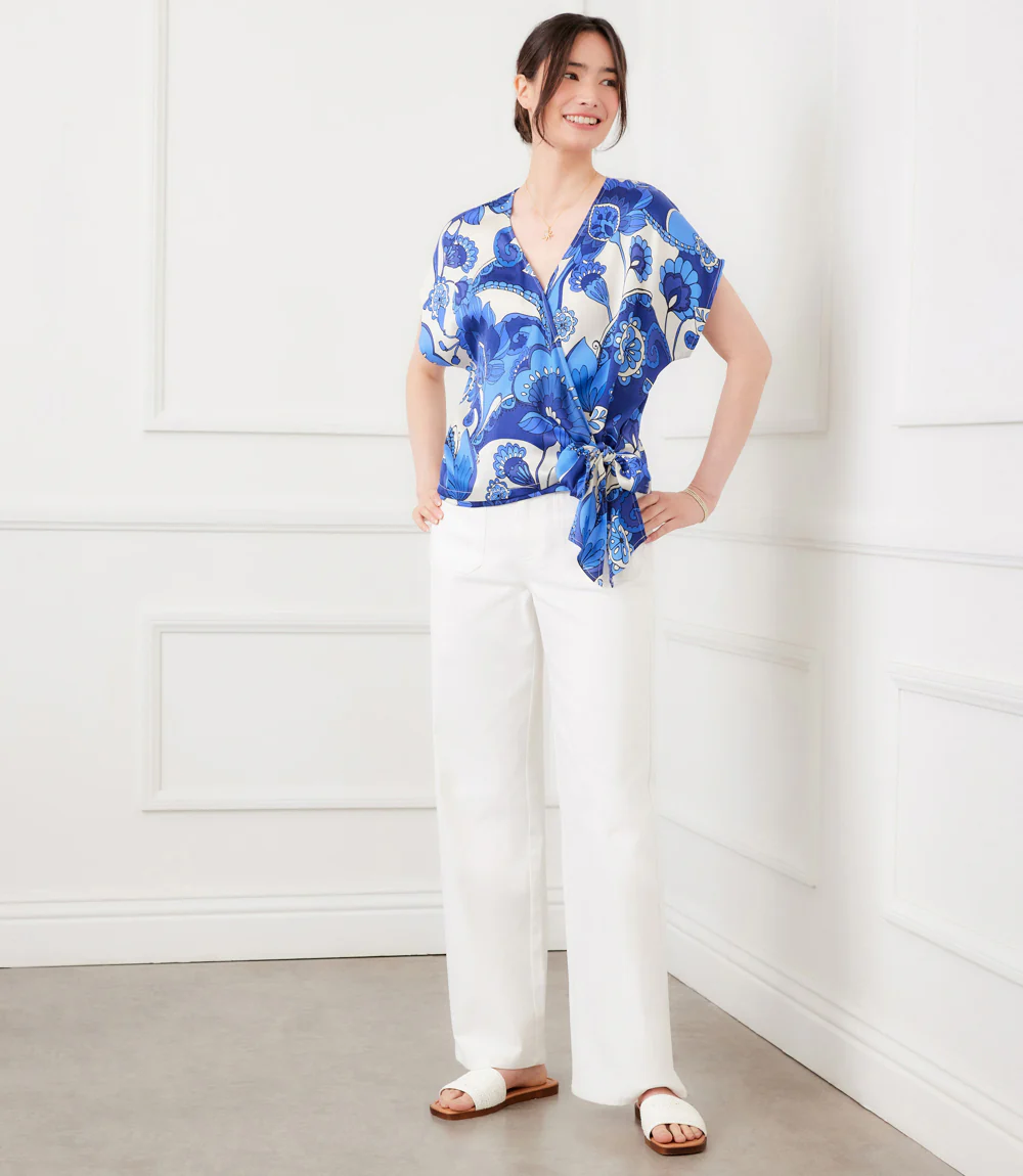 Blouson Wrap Tie Top - Image 6
